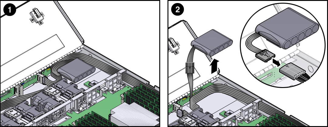 image:Figure showing how to remove the super capacitor from the                                 server.