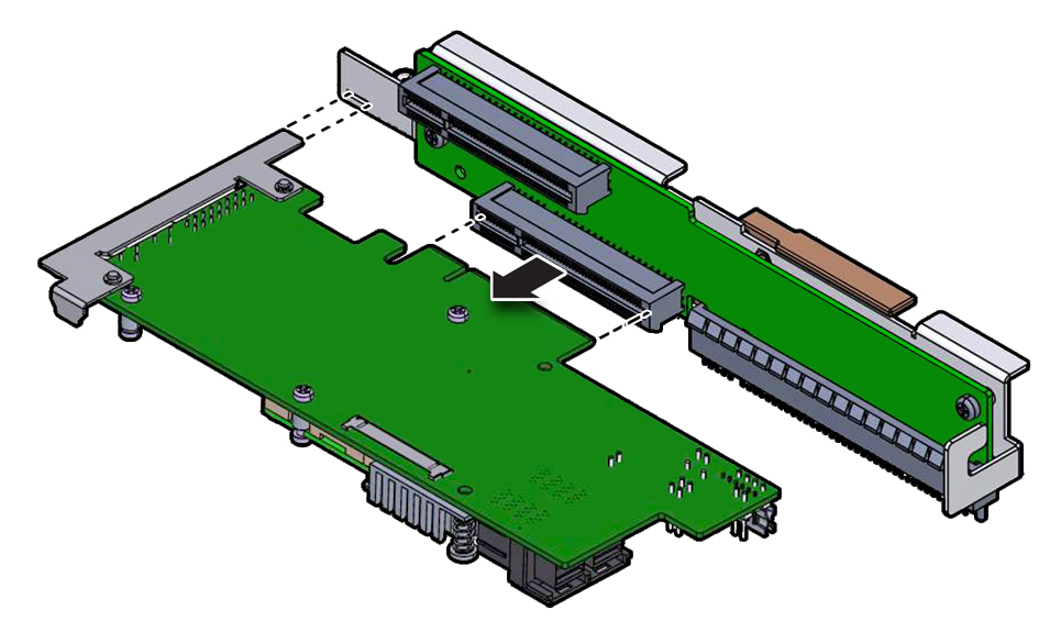 image:Figure showing how to remove the internal HBA card from                                         slot 4.