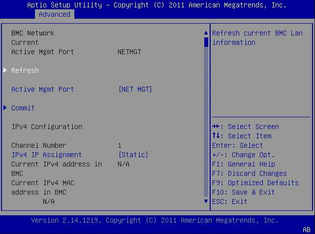 image:This figure shows the BMC Network screen.