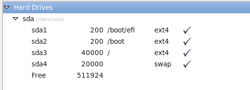 image:Graphic showing the updated partitions                                         screen.