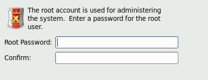 image:Graphic showing the Root Password selection screen.