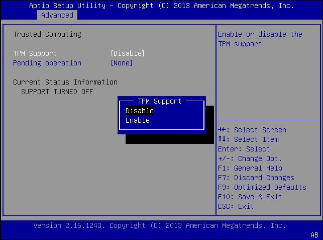 image:This figure shows the TPM Support dialog.