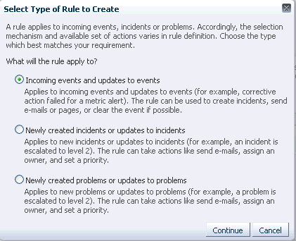 select type of rule to create