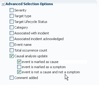 causal analysis update event options