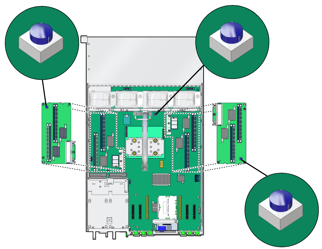 image:DIMM の障害 LED をアクティブにするボタンを示す図。