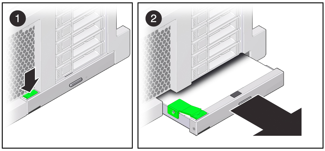 image:DVD ドライブの取り外し方法を示す図。