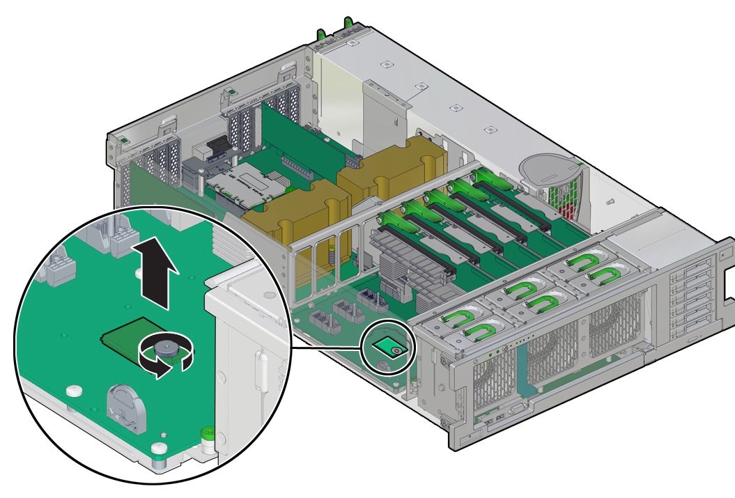 image:eUSB ドライブの取り外しを示す図。