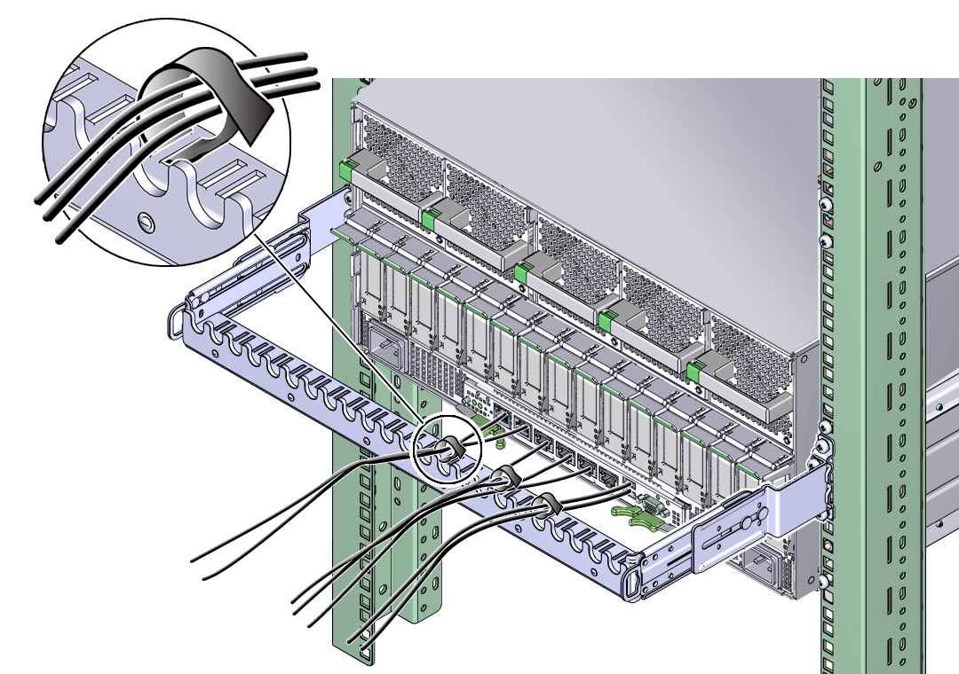 image:Illustration présentant l'utilisation du module de fixation des câbles.
