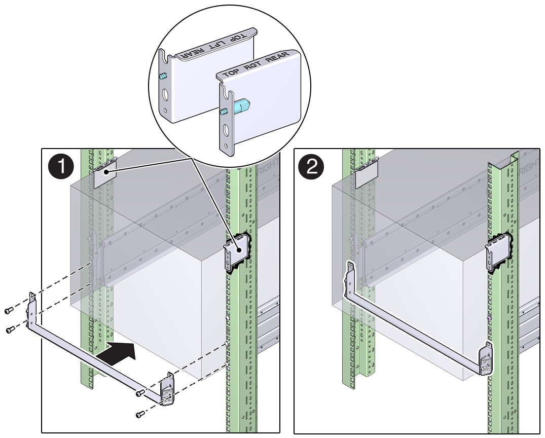 image:Illustration présentant l'installation des supports de sécurité arrière.