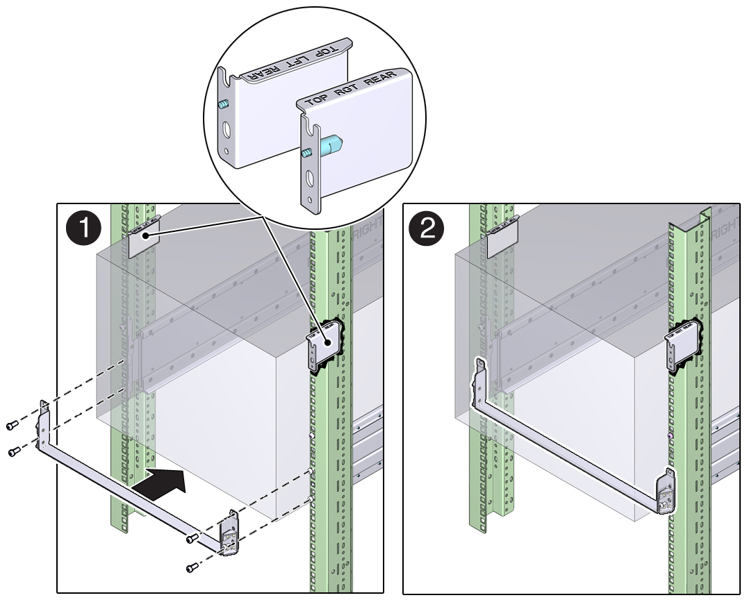 image:Ilustración en la que se muestra cómo instalar el conjunto de abrazaderas de envío posteriores.