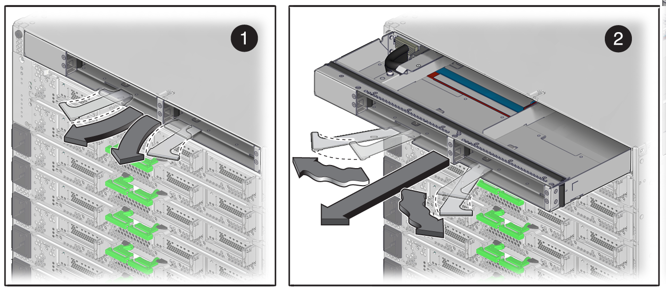 image:SP トレイを装着解除する方法を示す図。