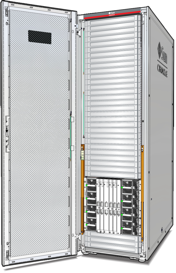 image:图中显示了机架中的 SPARC M7-8 服务器。