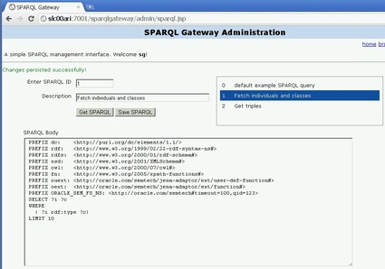 SPARQL管理ページ