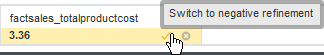 Mousing over the Negative/Positive refinement toggle