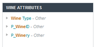 Attributes panel from search results