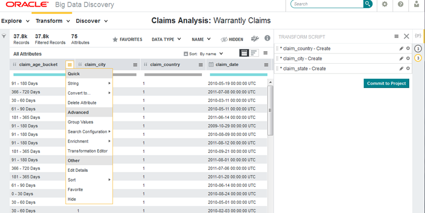 Transform area of Studio with several types of transforms available.