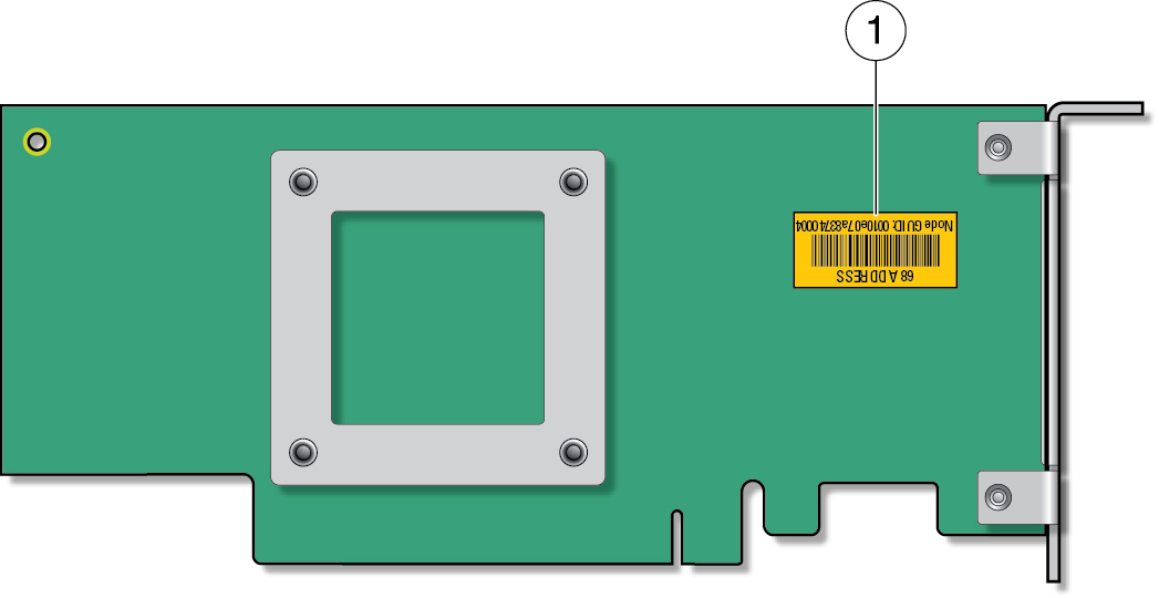 image:Figure showing the GUID label on the back of the adapter.