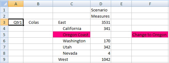 Grid showing cells marked with cell comments
