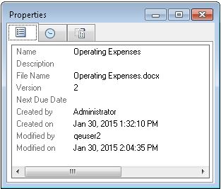 Properties tab in the Properties dialog box for a selected doclet.