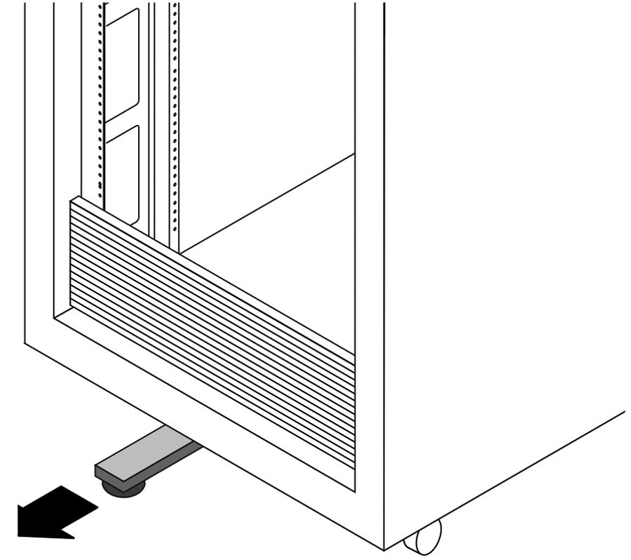 image:引き出された転倒防止用バーを示す図。