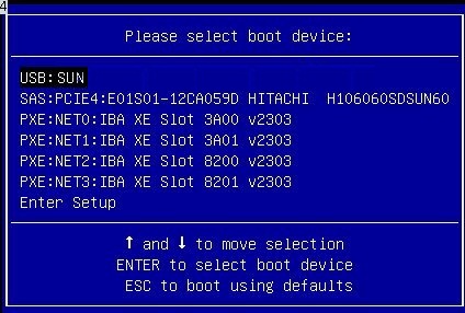 image:Legacy BIOS モードの「Please Select Boot Device」メニュー。