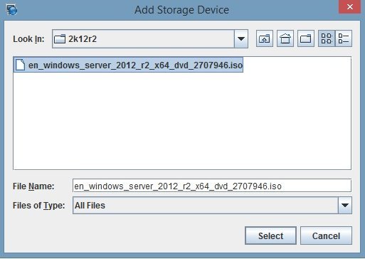 image:「Add Storage Device」参照ディレクトリダイアログボックスを示す図。