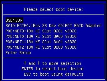 image:レガシー BIOS モードでの「Please Select Boot Device」メニュー。