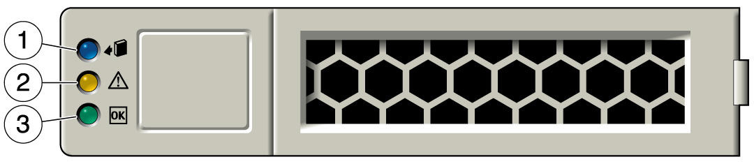 image:ストレージドライブのフロントパネルを示す図。