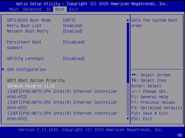 image:UEFI モードの Boot メニューを示すスクリーンショット。