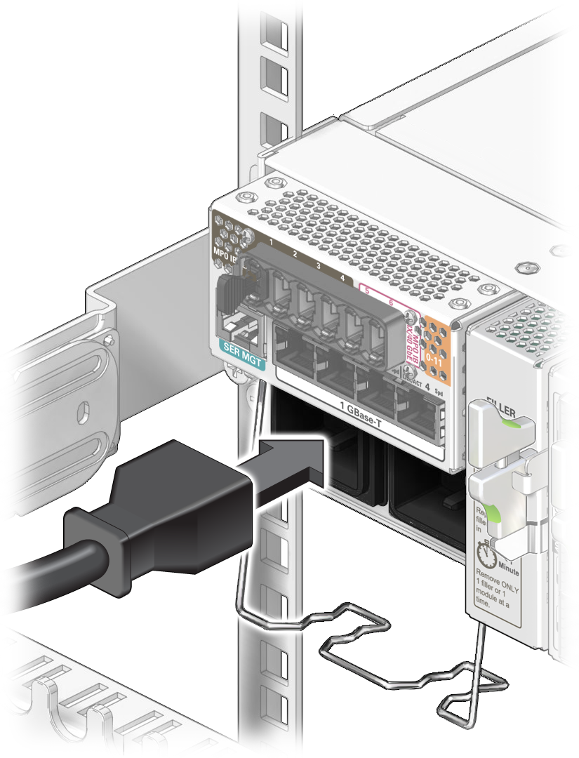 image:Illustration shows the power cords being attached.