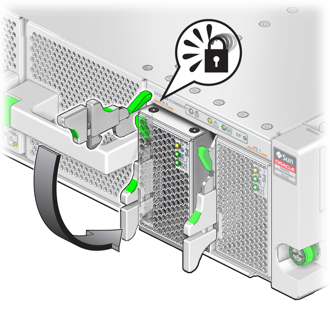 image:Illustration shows the power supply being secured.