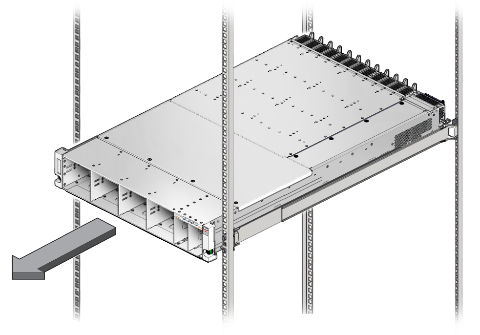 image:The illustration shows removing the switch from the rack.