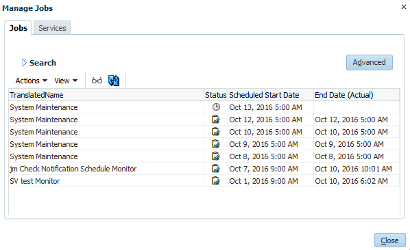 Jobs dialog shows list of offline processes.