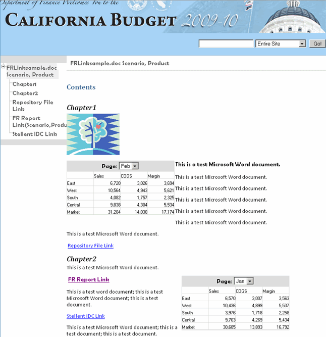 リンクおよびFRExecuteを含む出力の図