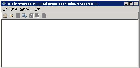 デフォルトのFinancial Reporting Studio画面。