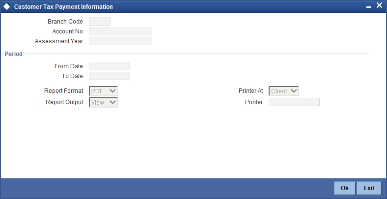 2. Oracle FLEXCUBE – Tax Payment Interface