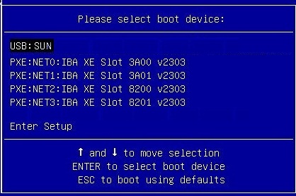 image:Legacy BIOS モードの「Select Boot Device」メニュー。