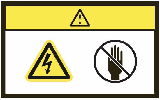 image:このセクションで示される前面の警告ラベルを示す図。