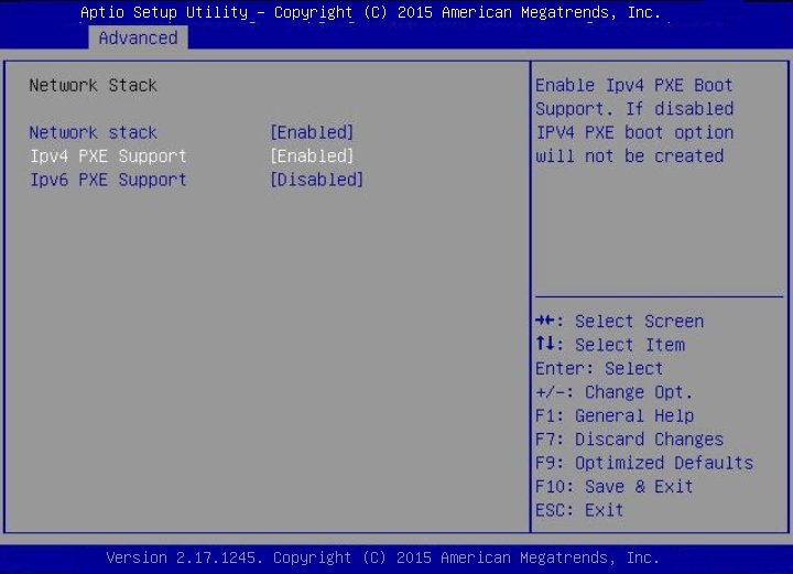 image:Graphic showing the BIOS setting for PXE                                         Boot.