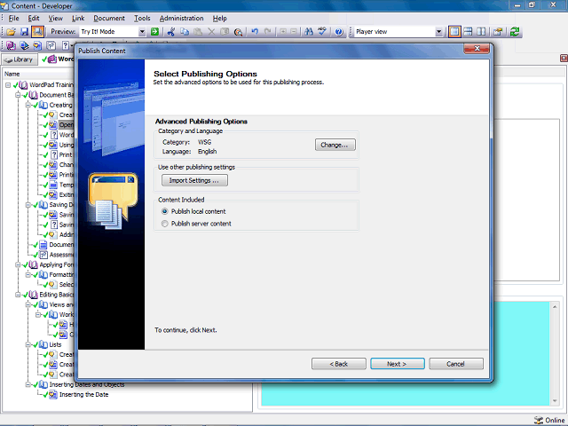 Screen image of this step