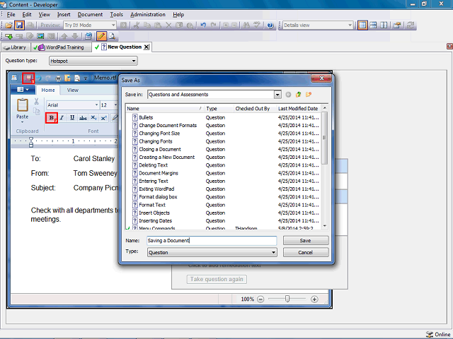 Screen image of this step