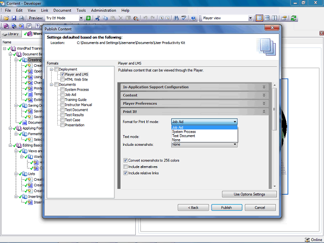 Screen image of this step