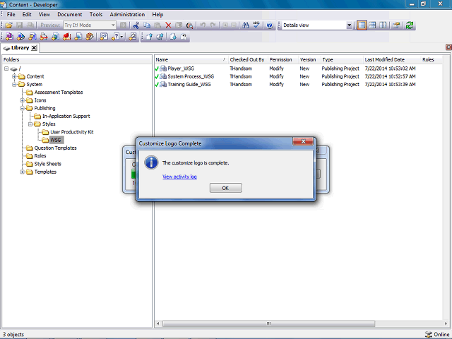 Screen image of this step