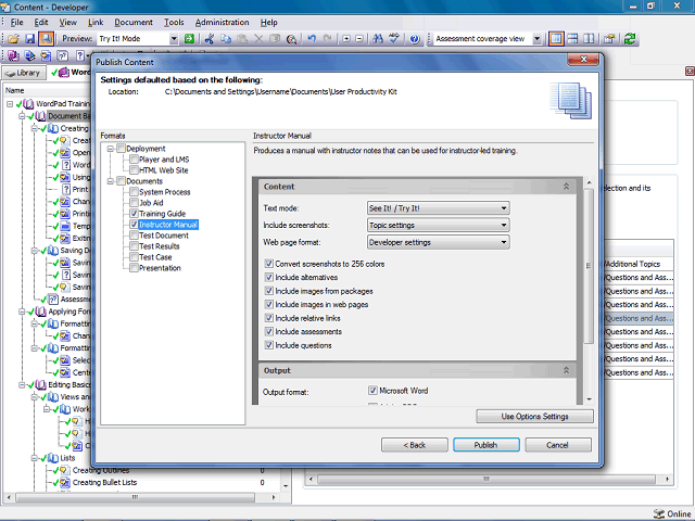 Screen image of this step