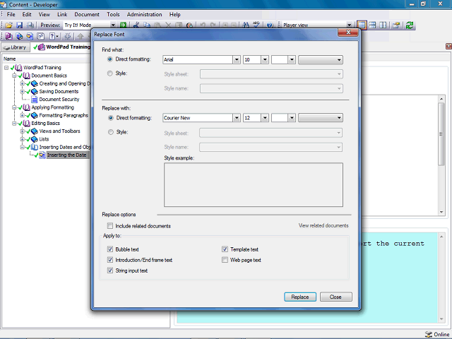 Screen image of this step