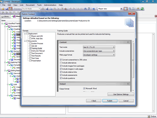 Screen image of this step