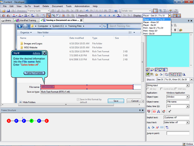 Screen image of this step