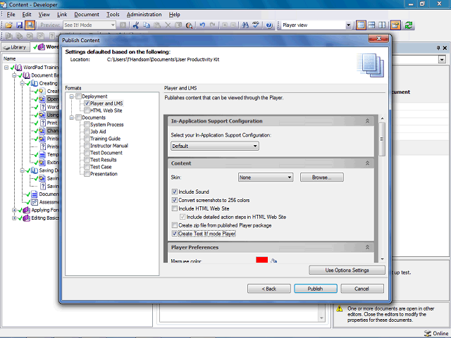 Screen image of this step
