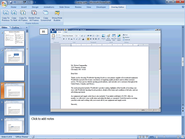 Screen image of this step