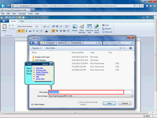 Screen image of this step
